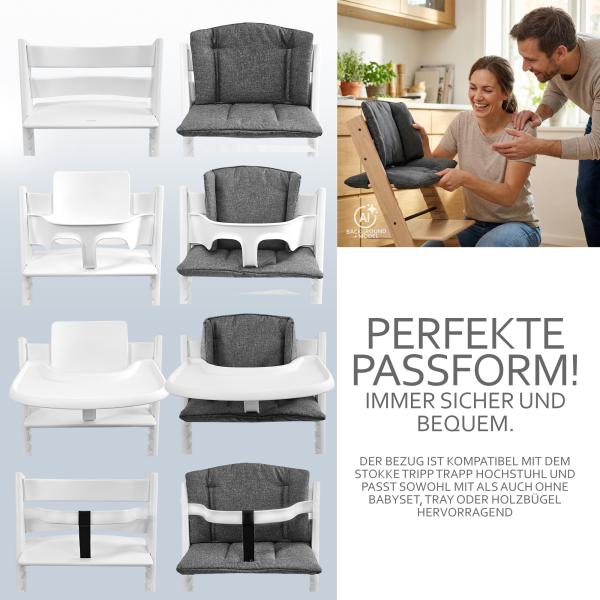 BAMBINIWELT Ersatzbezug für Stokke Tripp Trapp, MELIERT (rund)